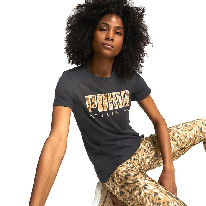 Puma Performance Logo Fill Kadın Siyah Koşu Tişört 52251301