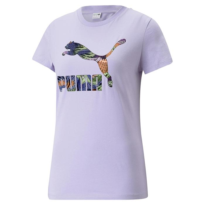 Puma Classics Logo Infill Kadın Çok Renkli Günlük Stil T-Shirt 53805025