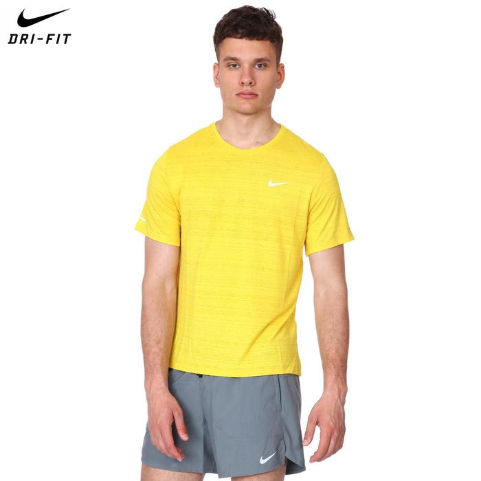 Nike Dri-Fit Miler Top Ss Erkek Sarı Koşu Tişört CU5992-709