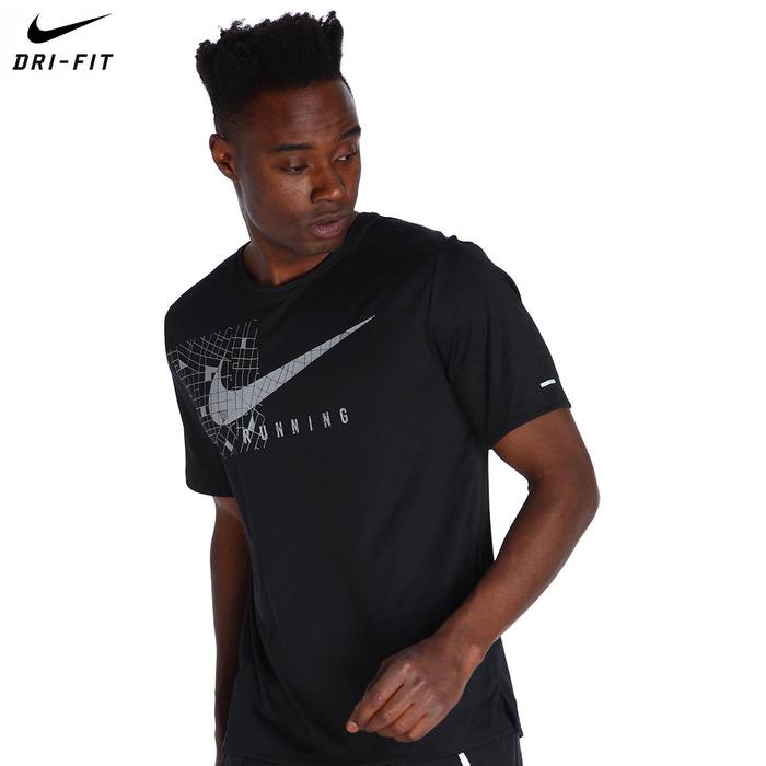 Nike Dri-Fit Miler Erkek Siyah Koşu Tişört DQ6491-010