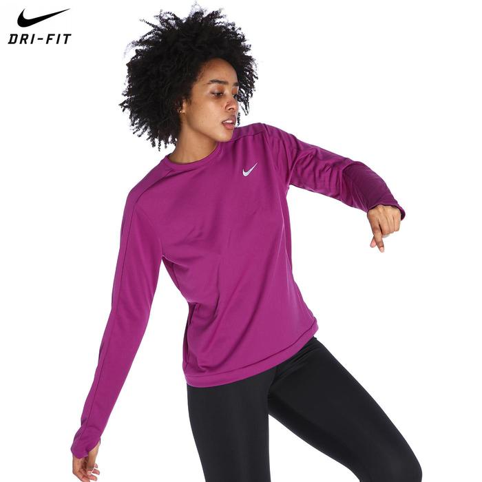 Nike Dri-Fit Pacer Crew Kadın Mor Koşu Uzun Kollu Tişört DQ6379-503