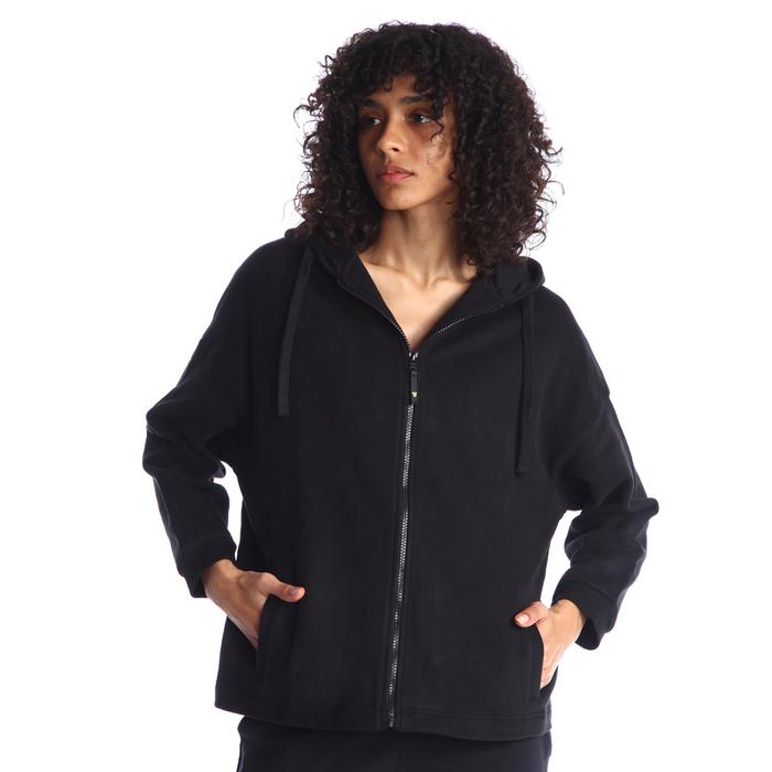 Sportive Cappuccio Kadın Siyah Günlük Stil Sweatshirt 23YKTL13D09-SYH