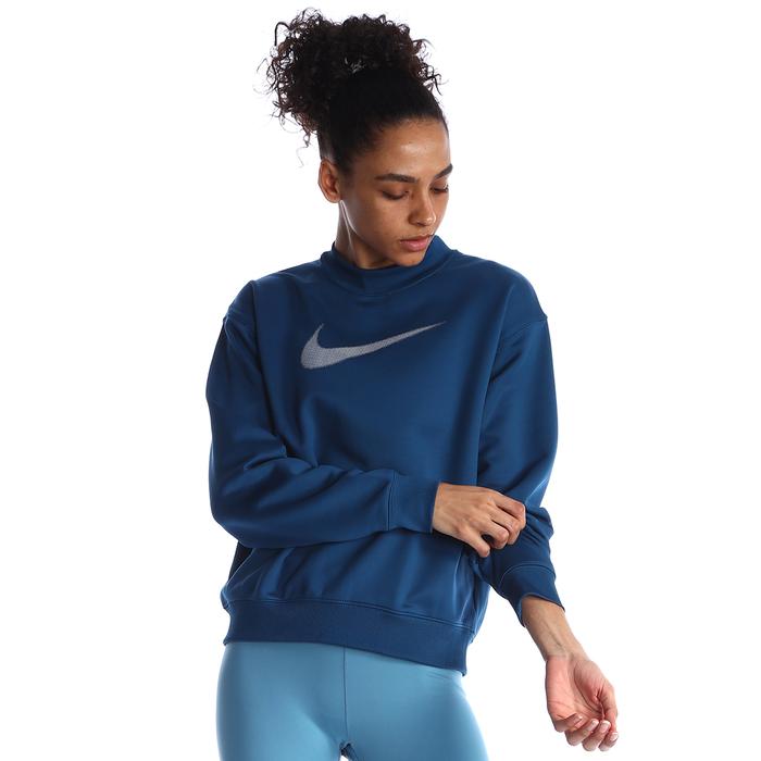 Nike Therma-Fit All Time Kadın Mavi Günlük Stil Uzun Kollu Tişört DQ5524-460